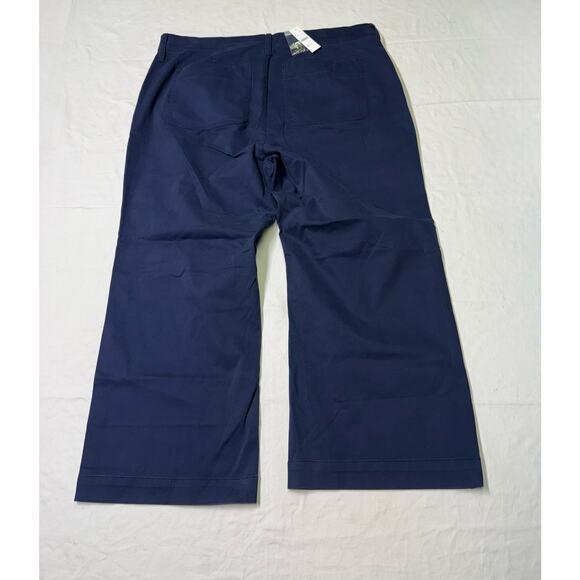 J. Crew women’s Sailor Slim Wide-Leg Chino Pant Size 35 navy blue BY637 NWT - Picture 7 of 9